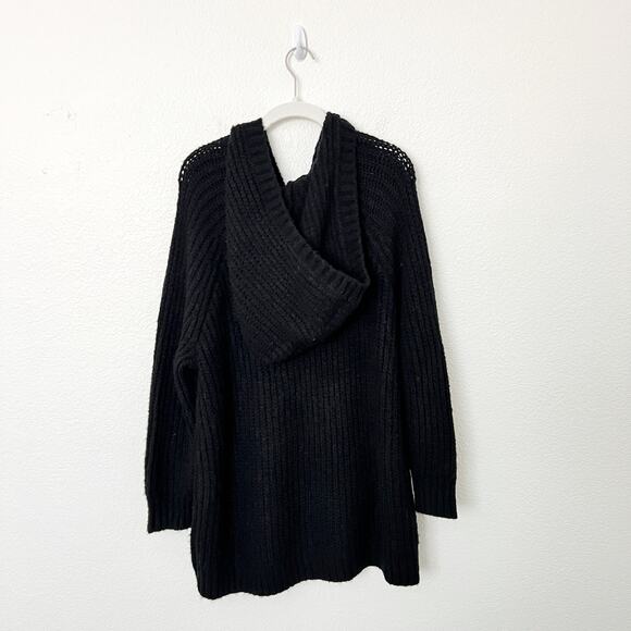 [Torrid] Black Embroidered Star Thunderbolt Raglan Knit Hoodie Sweater NWT Sz 1X - Picture 3 of 11